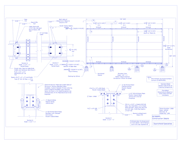 Plate Mount: Construction Details (BE3060PL)