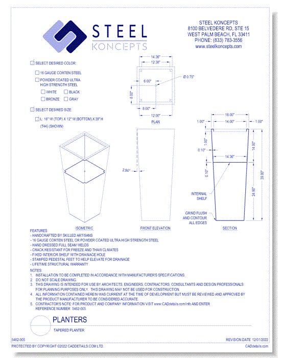 Tapered Planter
