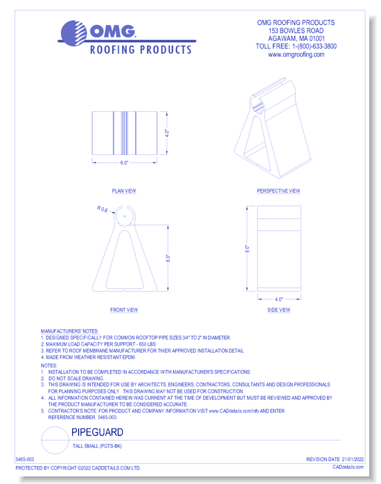 Pipeguard: Tall Small (PGTS-BK)