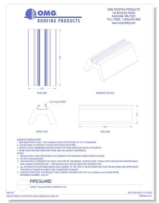 Pipeguard: Safety Yellow Strut (PGSTPE10-YW)