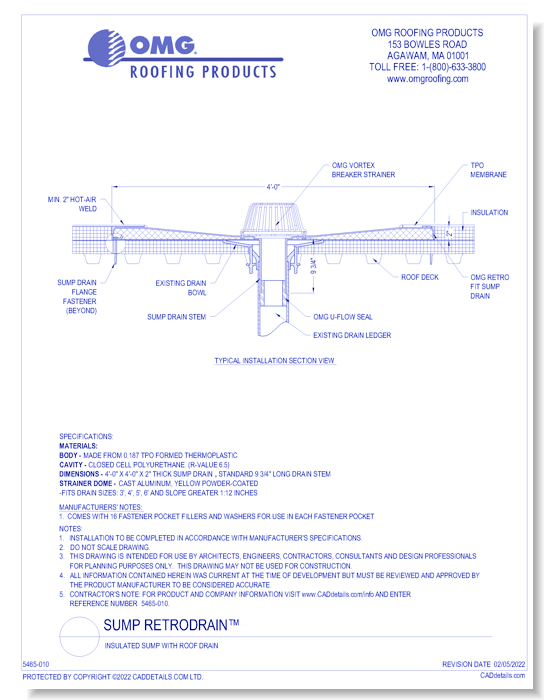 Sump RetroDrain™: Insulated Sump with Roof Drain