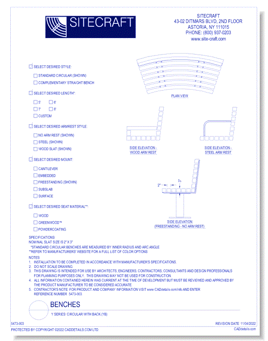 Circular with Back (YB)