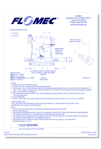 QS200-30 Turf Irrigation Flow Sensor