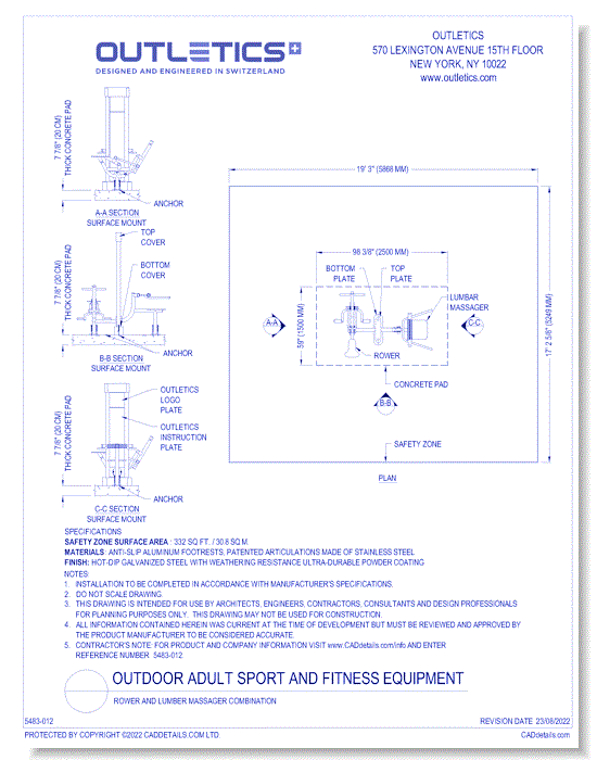 Rower and Lumbar Massager Combination