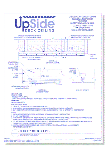 UpSide™ Deck Ceiling: Starter Strips & Glide Clips