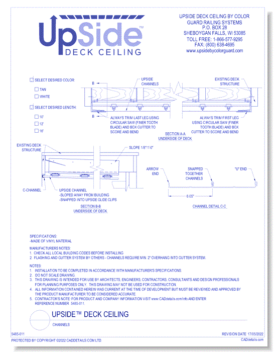 UpSide™ Deck Ceiling: Channels