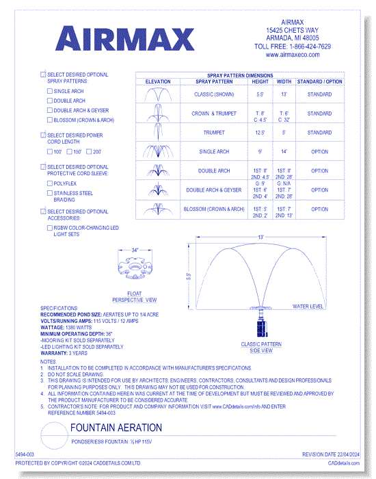 PondSeries® Fountain: ½ HP 115v