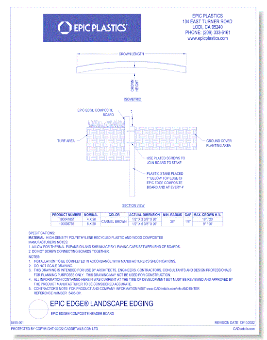 Epic Edge® Composite Header Board