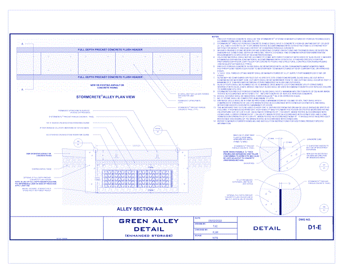 Stormcrete: Green Alley Details (Standard and Enhanced Storage) 