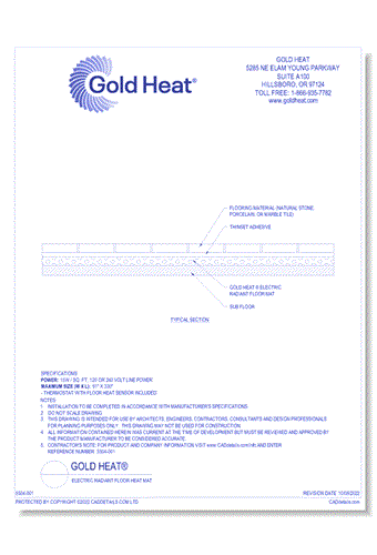 Gold Heat®: Electric Radiant Floor Heat Mat
