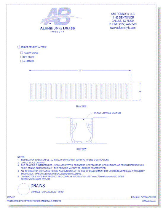 Channel For Concrete – PL1021