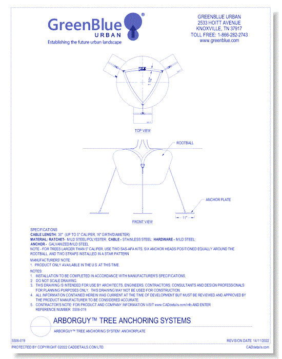 ArborGuy™ Tree Anchoring System: AnchorPlate