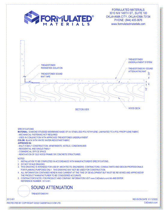 Sound Attenuation: Treadstone® R1