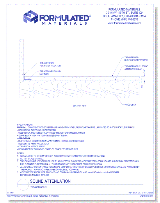 Sound Attenuation: Treadstone® R1 