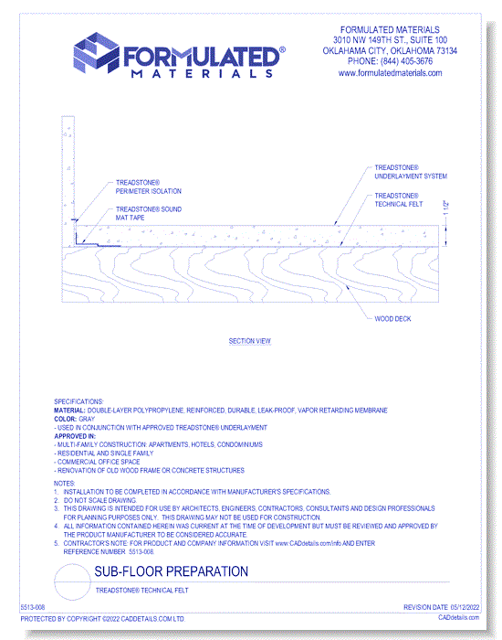 Sub-Floor Preparation: Treadstone® Technical Felt