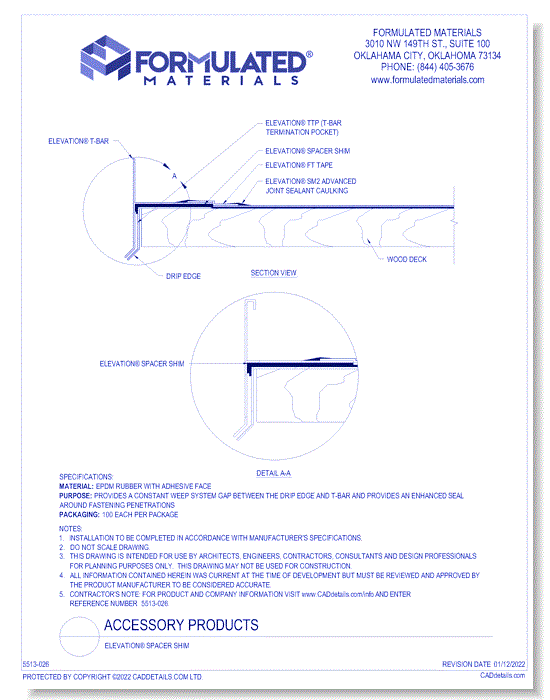 Accessory Products: Elevation® Spacer Shim