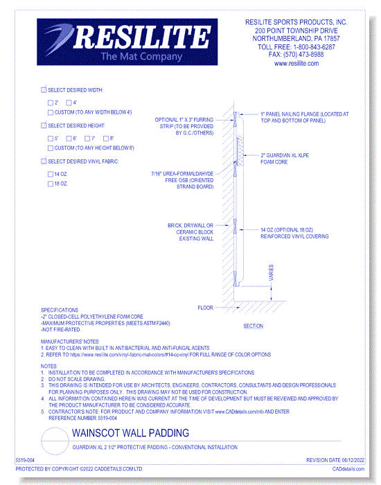 Guardian XL 2 1/2" Protective Padding - Conventional Installation