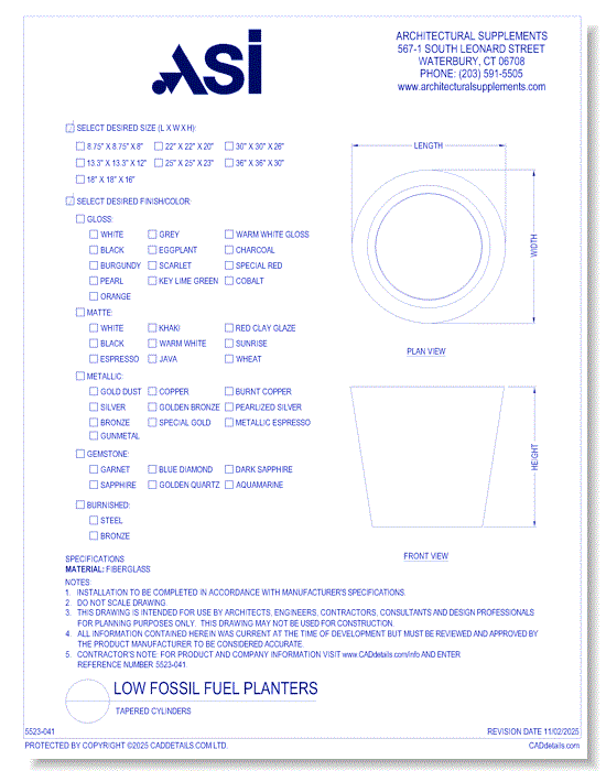 Tapered Cylinders 