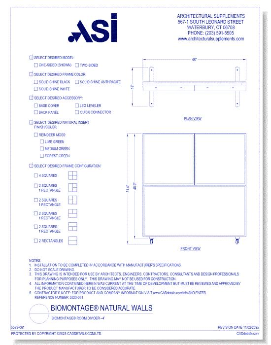 BioMontage® Room Divider - 4' 