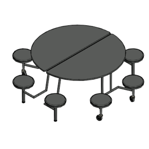 Mobile Stool Tables - Round: MSR