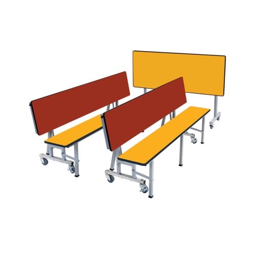 CAD Drawings BIM Models AmTab – Furniture and Signage All-in-One Mobile Convertible Benches with Table - Package: ACBP