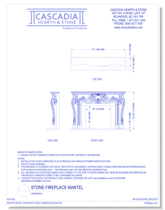 Stone Fireplace Mantel: Bordeaux