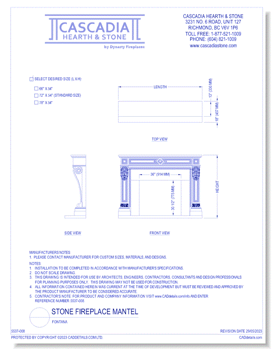 Stone Fireplace Mantel: Fontana