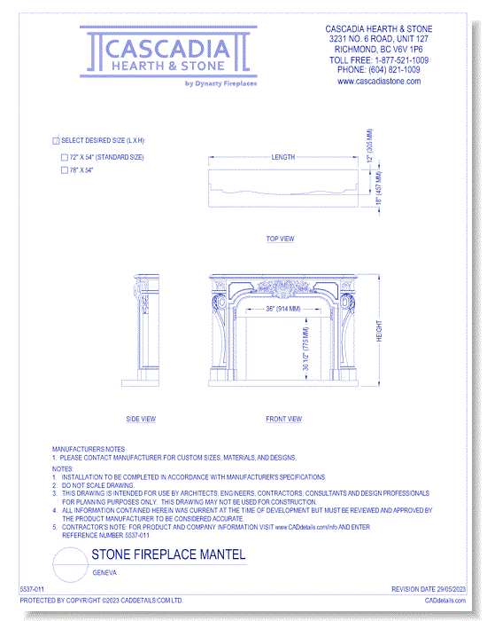 Stone Fireplace Mantel: Geneva