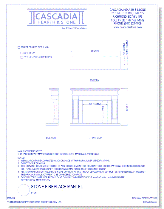 Stone Fireplace Mantel: Lyon