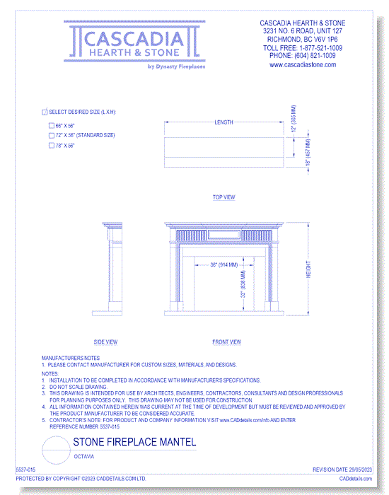 Stone Fireplace Mantel: Octavia