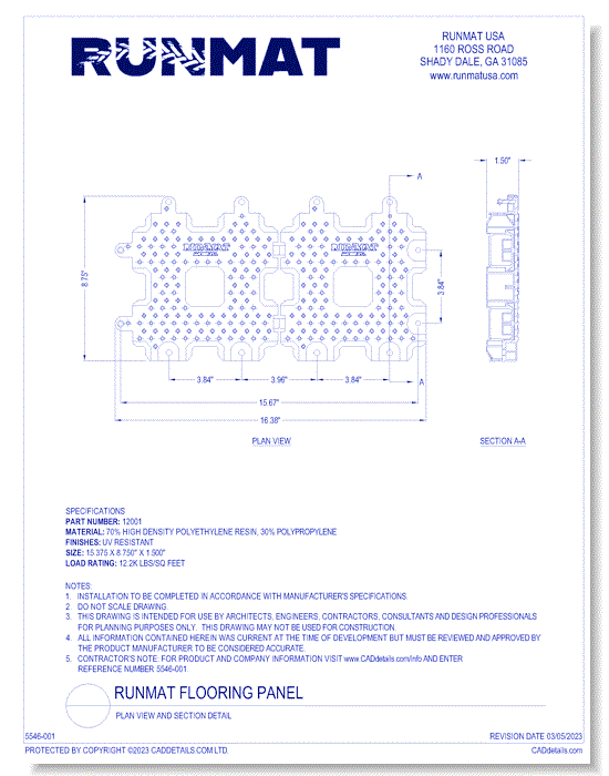 RunMat Flooring Panel