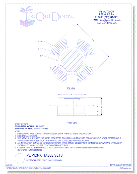 Integrated Sets Picnic Table (Circular)