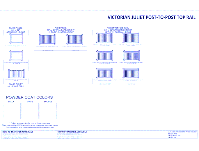 Aluminum Railing System: Victorian Post-to-Post Juliet Rail