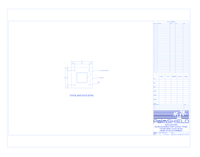 Aria Commercial Horizontal Louvers: Aria Louvers Base Plate Detail