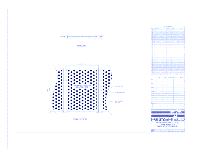 Opaque Laser Cut Screening: Opaque Perforated Panel - Panel Elevation 