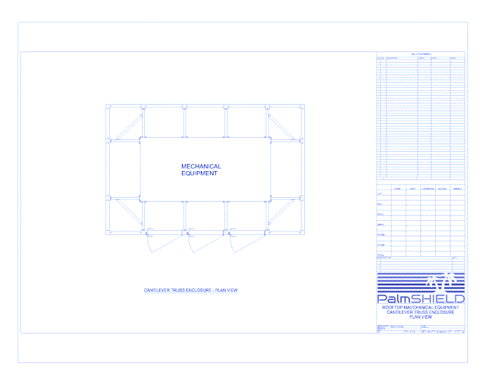 Rooftop Architectural Screening: Rooftop Mechanical Equipment Cantilever Truss Enclosure Plan View