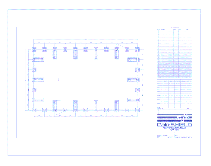 Rooftop Architectural Screening: Rooftop Equipment Rails ER-3A, ER-3B Plan View