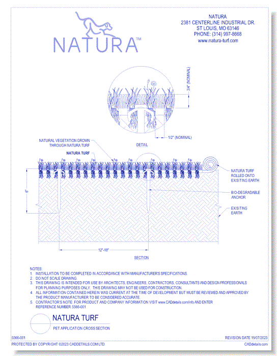 Natura Turf: Pet Application Cross Section