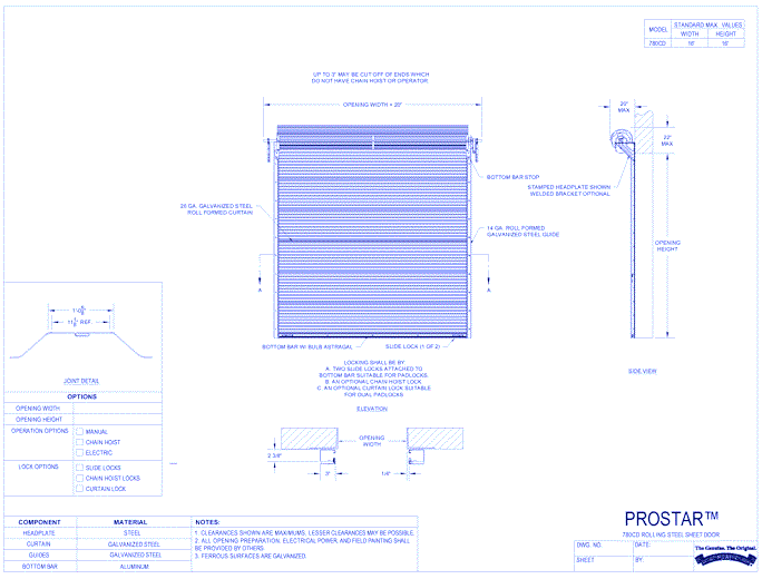 Rolling Steel Sheet Doors - ProStar™ Model 780CD