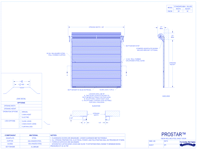 Rolling Steel Sheet Doors - ProStar™ Model 790CW
