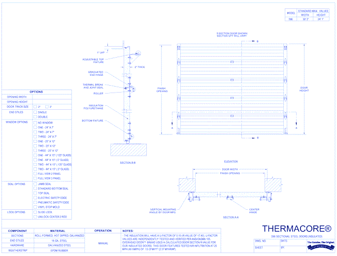 Thermacore® Sectional Steel Doors 596