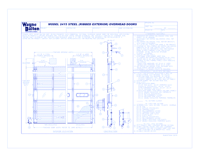 Sectional Steel Doors Model 2415