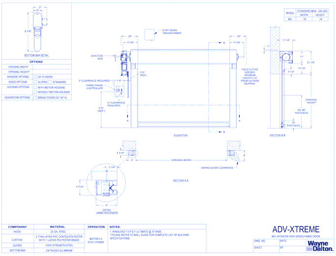 ADV-Xtreme 881 - Interior High Speed Fabric Door