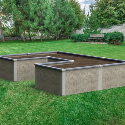 CAD Drawings Durable GreenBed 8'X12'X2' U-Shaped Raised Garden Bed Kit