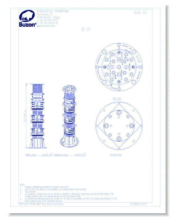 Pedestal BC-10 (562 to 795 mm) 