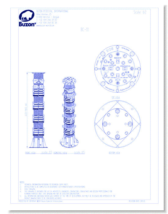 Pedestal BC-11 (672 to 965 mm)