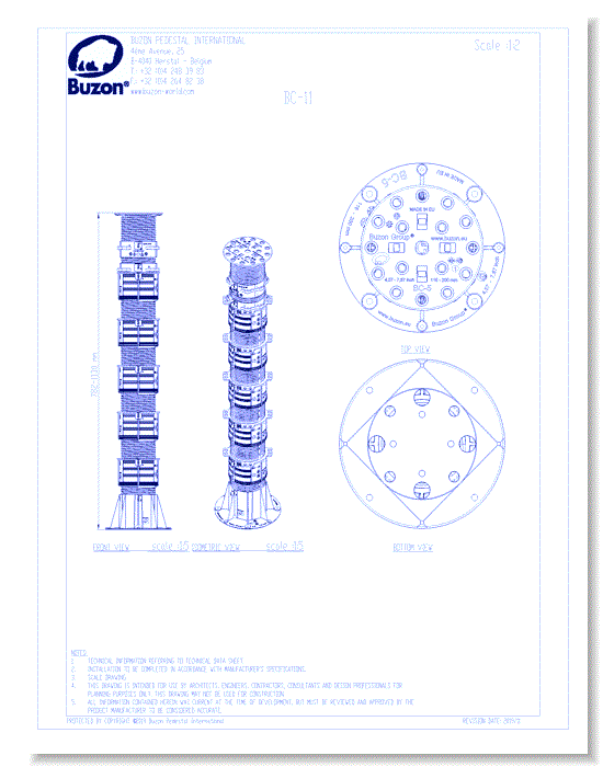 Pedestal BC-12 (782 to 1130 mm) 