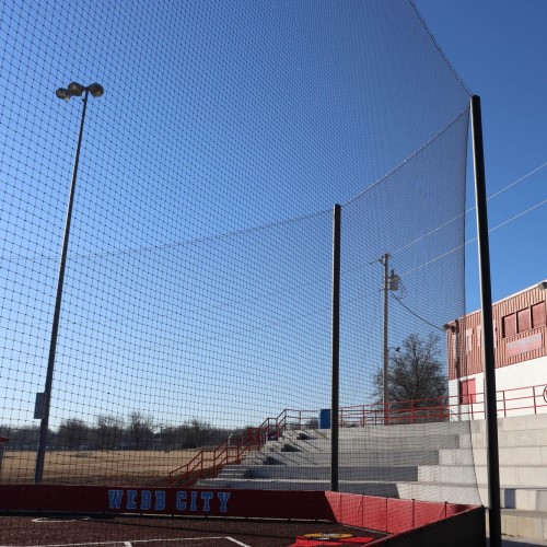 CAD Drawings Unlimited Sports Solutions Net In-Line Backstop System With Wall Below