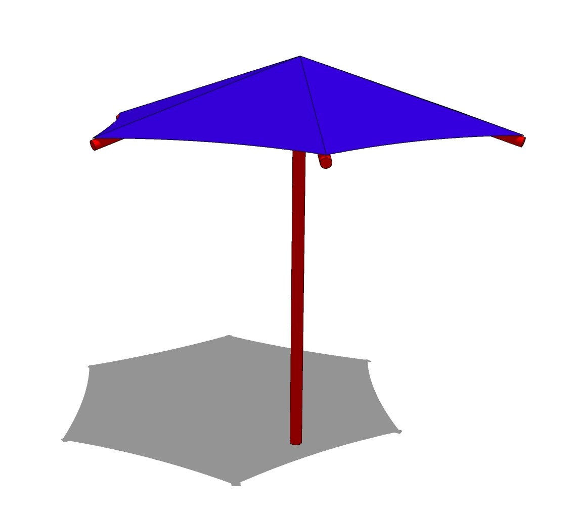 Fabric Structure: Single Post Hexagon Umbrella