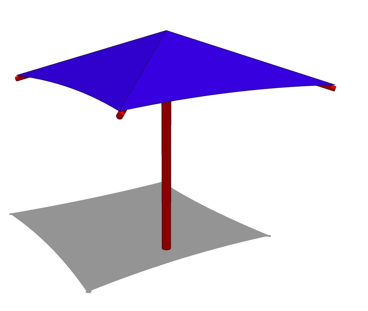 Fabric Structure: Single Post Waterproof Square Umbrella